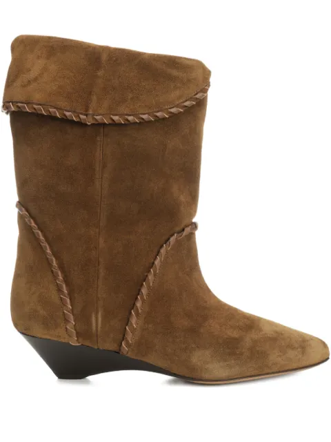 ISABEL MARANT Edoa braided ankle boots Brown BO0211FAC3A03S