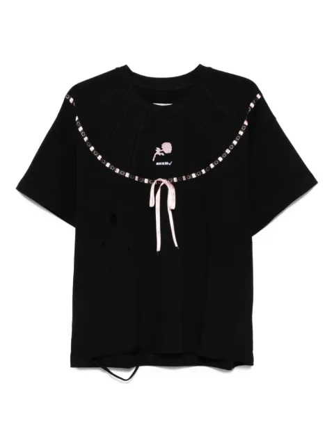 Seen Users Altered Dreamwear embellished-bow T-shirt Black SS25SEENTOP02