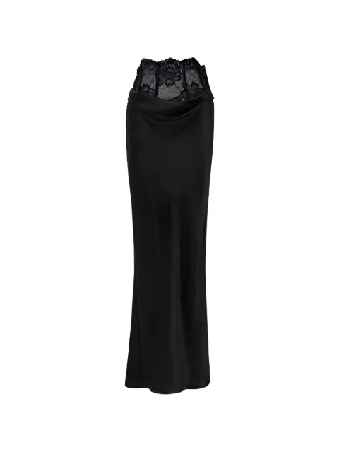 Seen Users My Roman Empire lace-insert satin skirt Black SS25SEENSKR04
