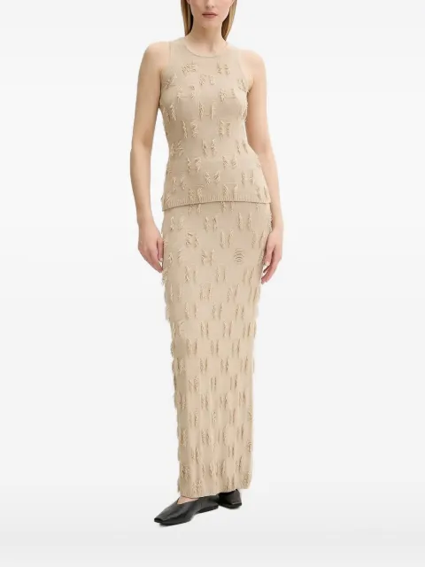 SAMSOE SAMSOE Samarla fringe-detail sleeveless top Neutrals F25200124