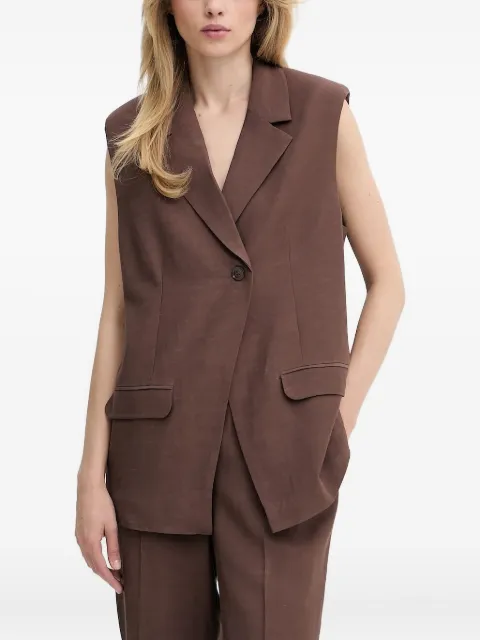 SAMSOE SAMSOE padded-shoulder sleeveless blazer Brown F25200022