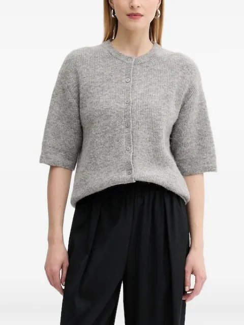 SAMSOE SAMSOE ribbed button cardigan Grey F25200115