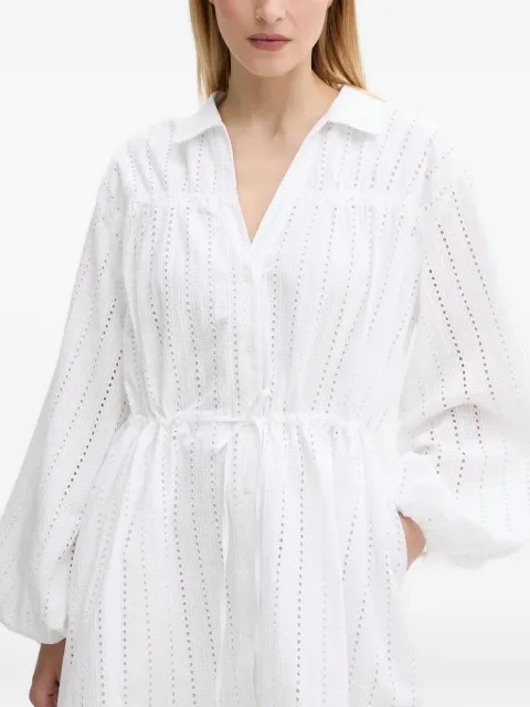 SAMSOE SAMSOE Samanarola eyelet detailing mini dress White F25200060