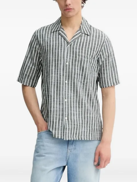 SAMSOE SAMSOE striped short-sleeve shirt Grey M24200074