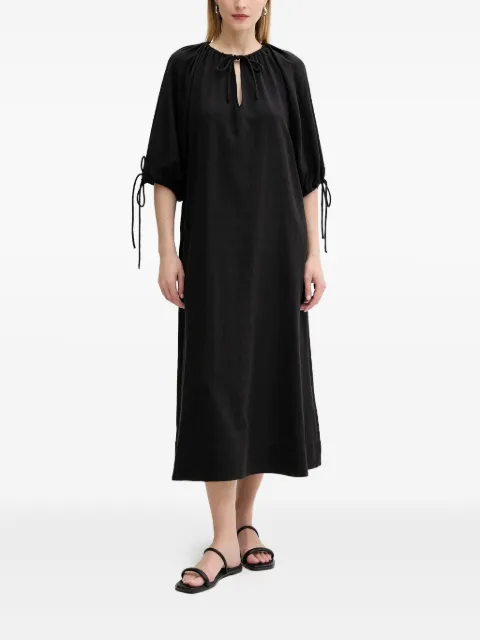 SAMSOE SAMSOE Samatera tie-detail midi dress Black F25200072