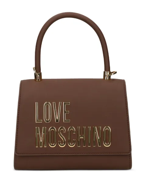 Love Moschino logo-plaque tote bag Brown JC4024PP1NKD0