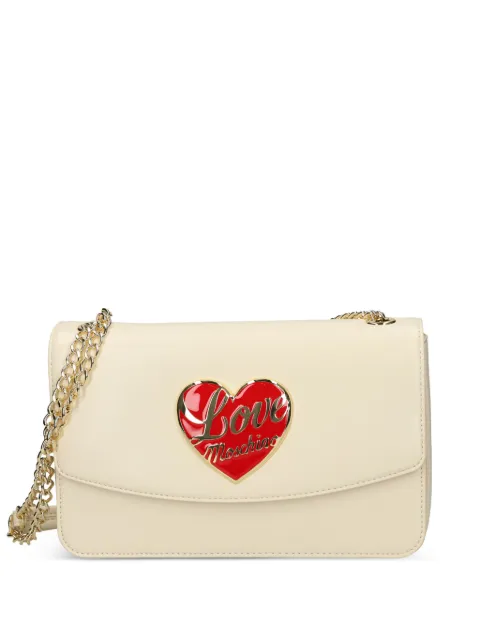 Love Moschino heart-plaque chain shoulder bag Neutrals JC4184PP1NLP0