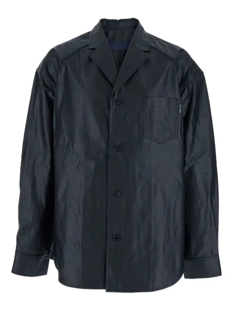 Juun.J tailored-collar coated cotton shirt Blue JC5964P015