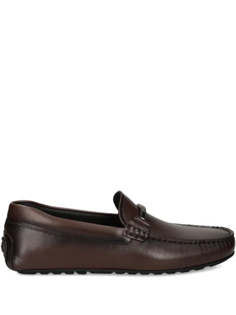 BOSS nappa-leather driver shoes with branded hardware Brown 50548100