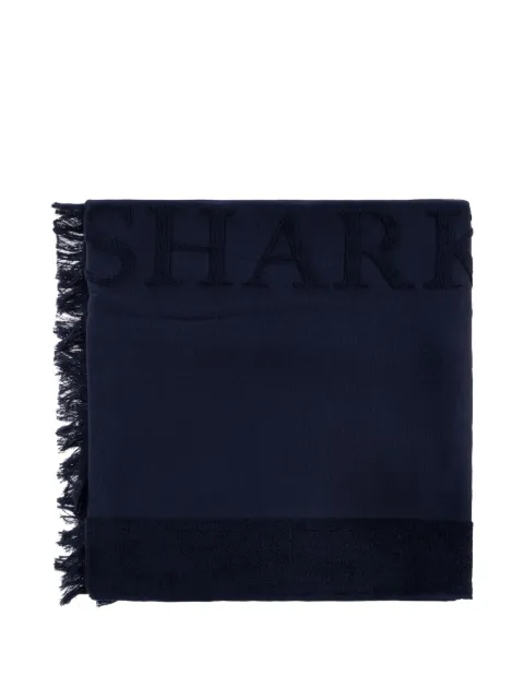 Paul & Shark logo-embroidered fringed blanket Blue 25417071
