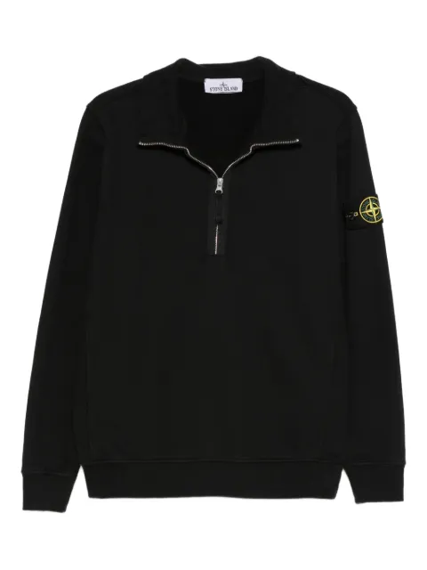 Stone Island half-zip patch sweatshirt Black K2S156100068S0A20