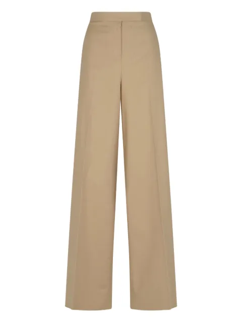 Max Mara cotton high-waist trousers Neutrals 2521136011600