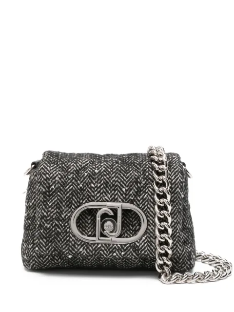 LIU JO herringbone sequin shoulder bag Black AF5269T9112