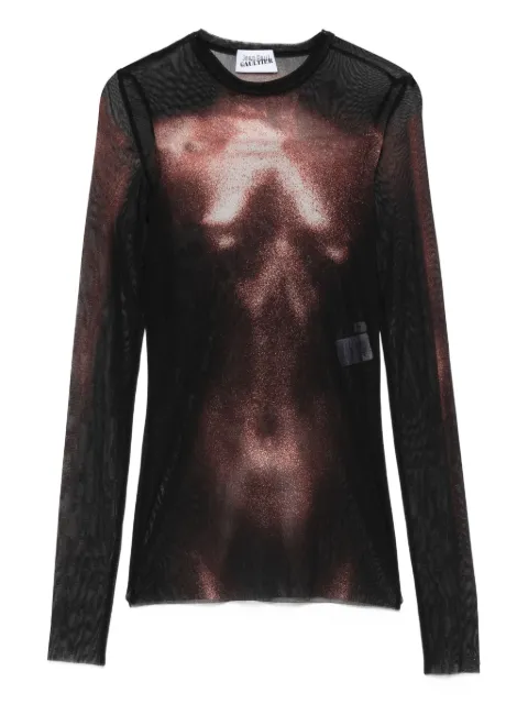 Jean Paul Gaultier The Bronze body-print top Black 2504WTO366M010P