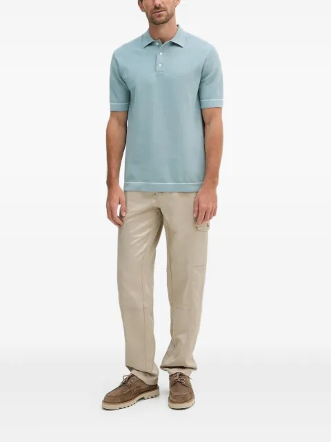 Hackett London ribbed-knit polo shirt Blue HM3010