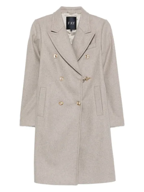 Fay double-breasted clasp coat Neutrals NAW51513560