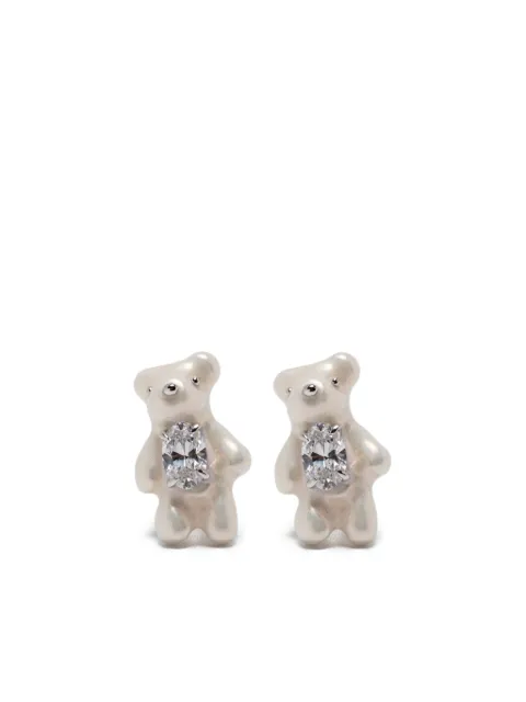 YVMIN teddy bear brass earrings Silver 24560WHT00DN2