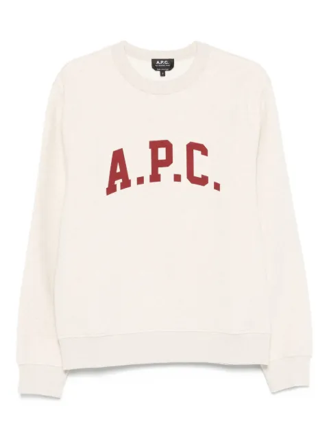 A.P.C. logo-print crew neck sweatshirt Neutrals COHBRH37012