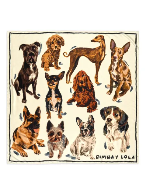 BIMBA Y LOLA dog-print square scarf Neutrals 252BAPN4010060