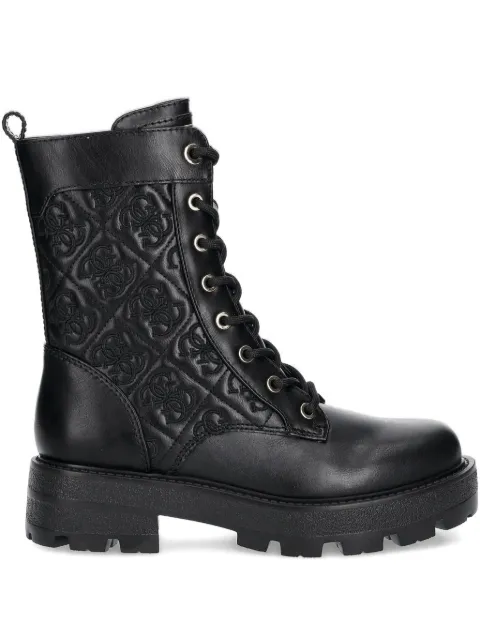 GUESS USA logo-quilted lace-up boots Black FLTYANELE10