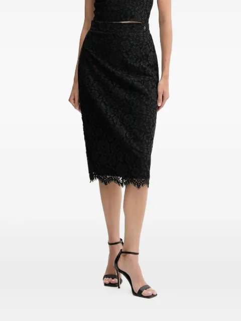 GUESS USA lace-floral midi skirt Black W5YD12WHD00