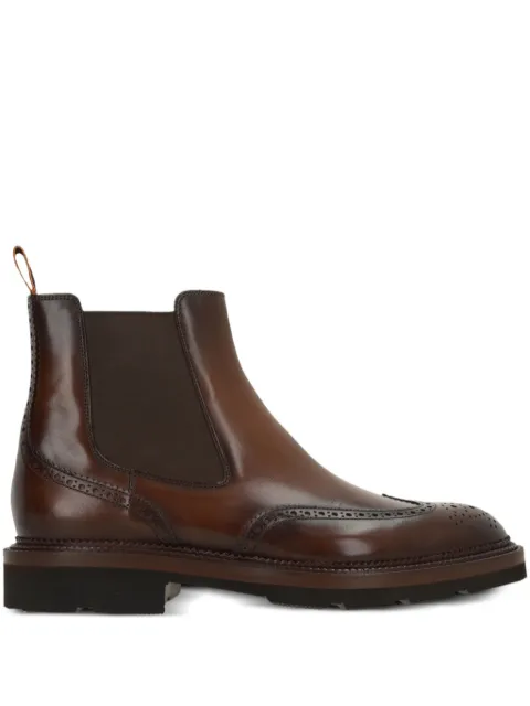 Santoni brogue-detail chelsea boots Brown MCCO19116JL4GNTG
