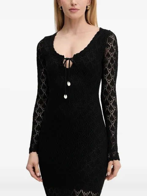 GUESS USA lace-insert midi dress Black W5YK85Z0010