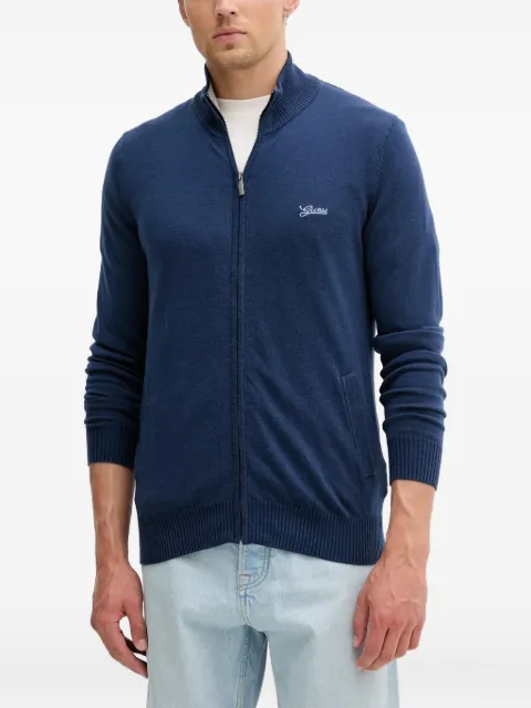 GUESS USA logo-embroidered cardigan Blue M5YR28Z0122