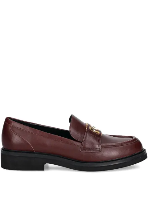 GUESS USA logo-plaque leather loafers Red FLTSH3LEA14