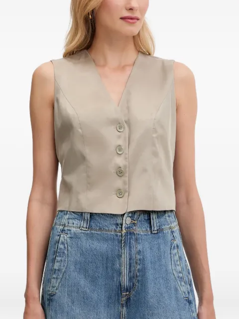 GUESS USA button-fastening sleeveless vest Neutrals W5YH51WH5N2