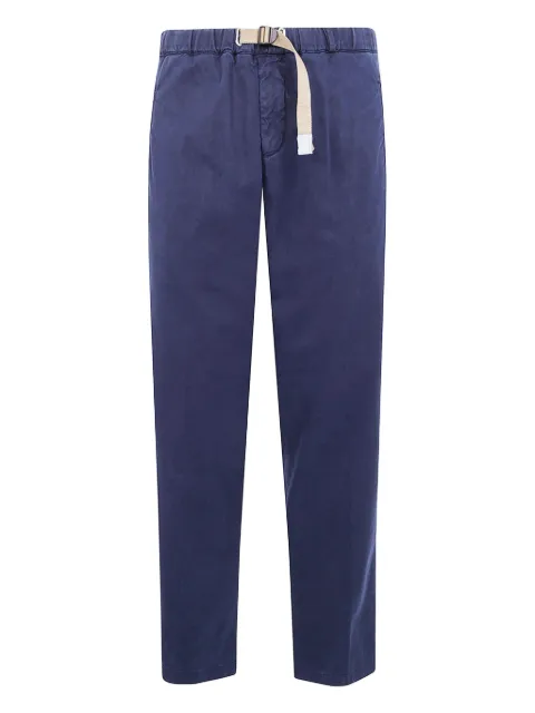 White Sand drawstring-buckle welt-pocket trousers Blue 25WSU68273