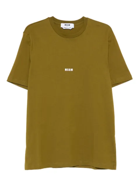MSGM logo-print T-shirt Green 3940MM500257798