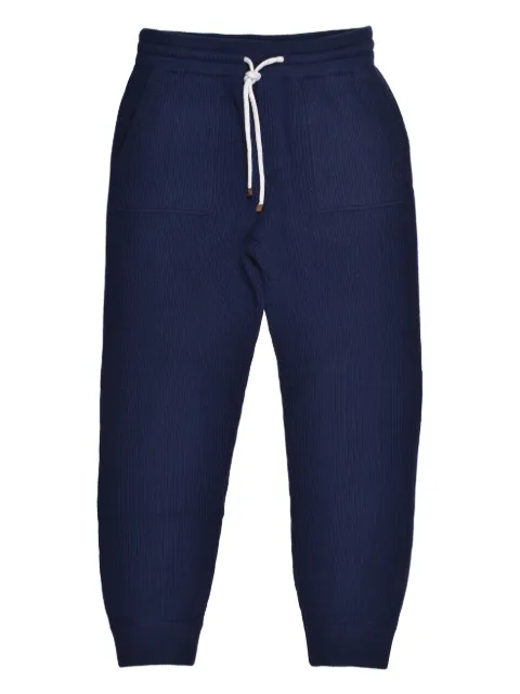 Brunello Cucinelli ribbed drawstring track pants Blue M22704849GCIG54