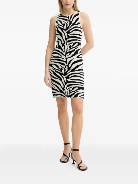 Gestuz zebra-print sleeveless mini dress Black 10910342107873