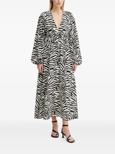 Gestuz GZveva zebra-print maxi dress Black 10910422