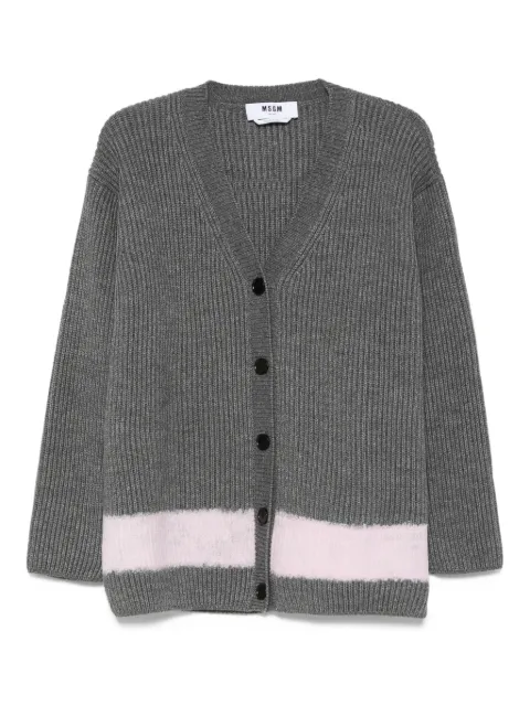 MSGM ribbed-knit button cardigan Grey 3941MDM220257777
