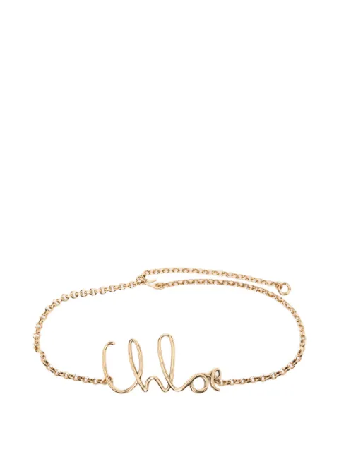 Chloé logo-plaque chain belt Gold CHC24AC06CB7