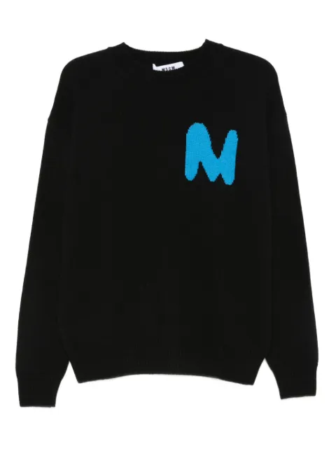 MSGM crew-neck logo sweater Black 3940MM204257596