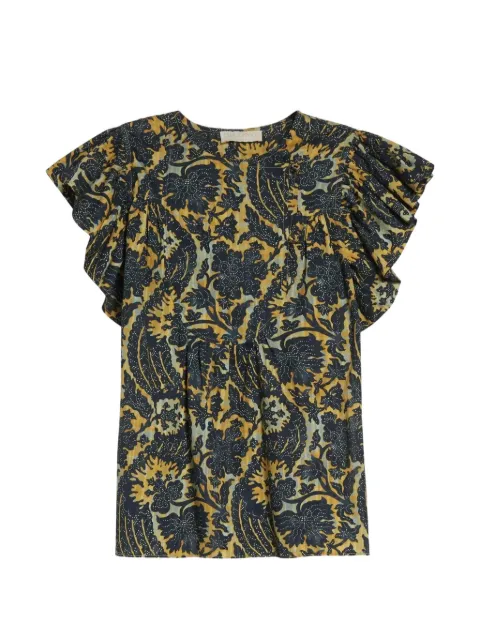 Ulla Johnson Sienna ruffled floral-print top Green PF250230