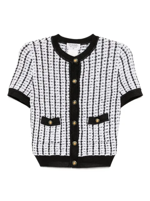 CHANEL Pre-Owned 1997 short-sleeve sweater top White 165925