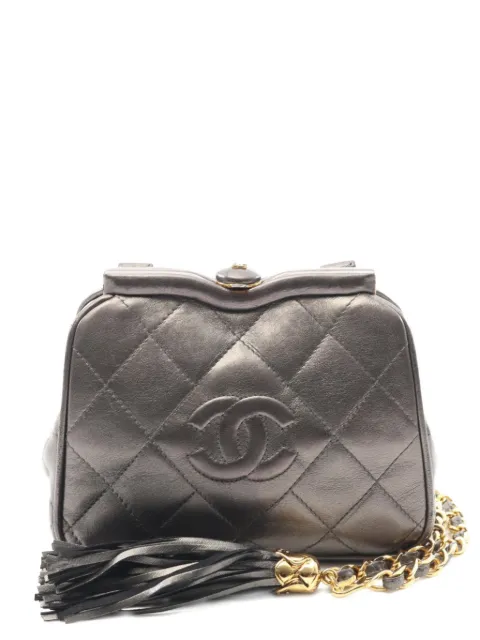 CHANEL Pre-Owned 1989-1991 matelassé chain shoulder bag Grey 1851339