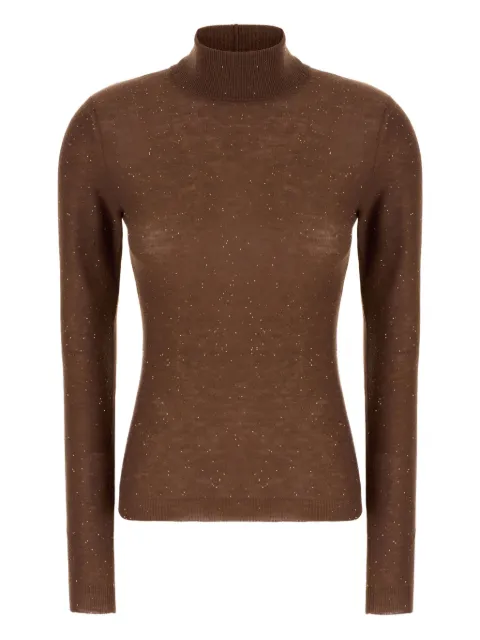 Fabiana Filippi turtleneck sequin-embellished sweater Brown MAD215F068L557