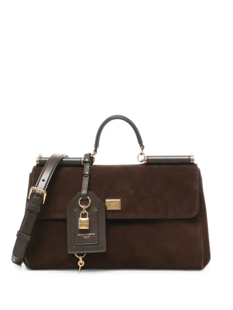 Dolce & Gabbana medium My Sicily handbag in split calfskin Brown BB7782BO903