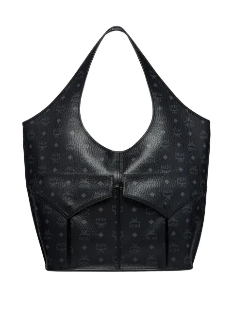 MCM Aren Mama Visetos-pattern tote bag Black MWPEATA02BK