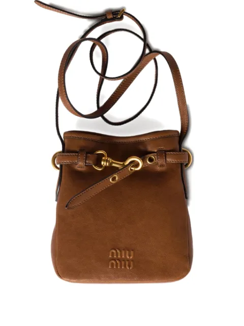 Miu Miu nappa leather pouch Brown 5NR461AEFX