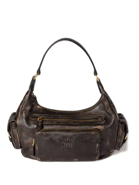 Miu Miu Pocket leather shoulder bag Brown 5BC189VOZOAF8T