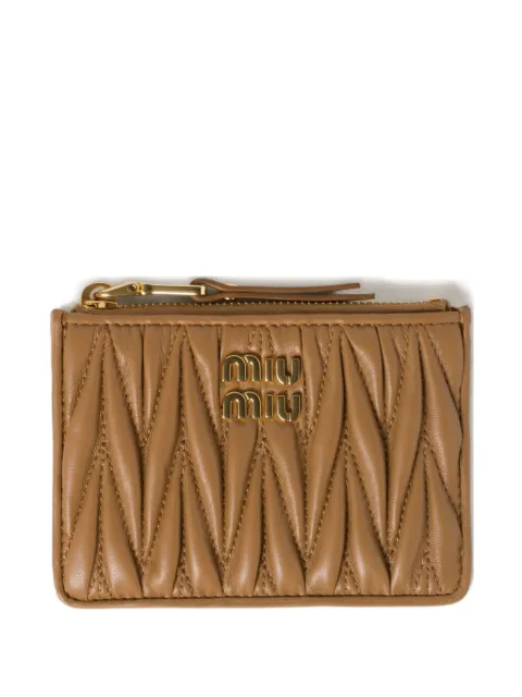 Miu Miu matelassé nappa leather card holder Neutrals 5MC093AFPP