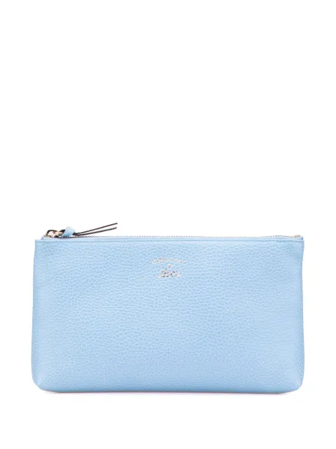 Gucci Pre-Owned 2016-2025 Large Dollar Calfskin Swing pouch Blue TVPCRAOQ6K9S4CI3
