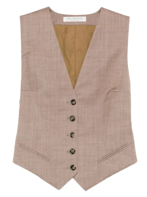 Philosophy Di Lorenzo Serafini button-fastening waistcoat Brown A10030726