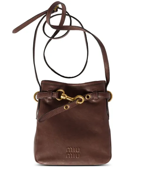 Miu Miu nappa leather pouch Brown 5NR461AEFX